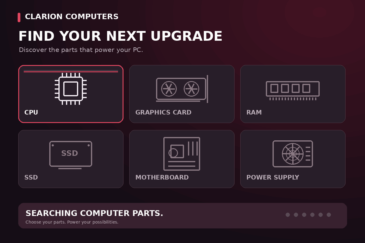 Clarion component search animation